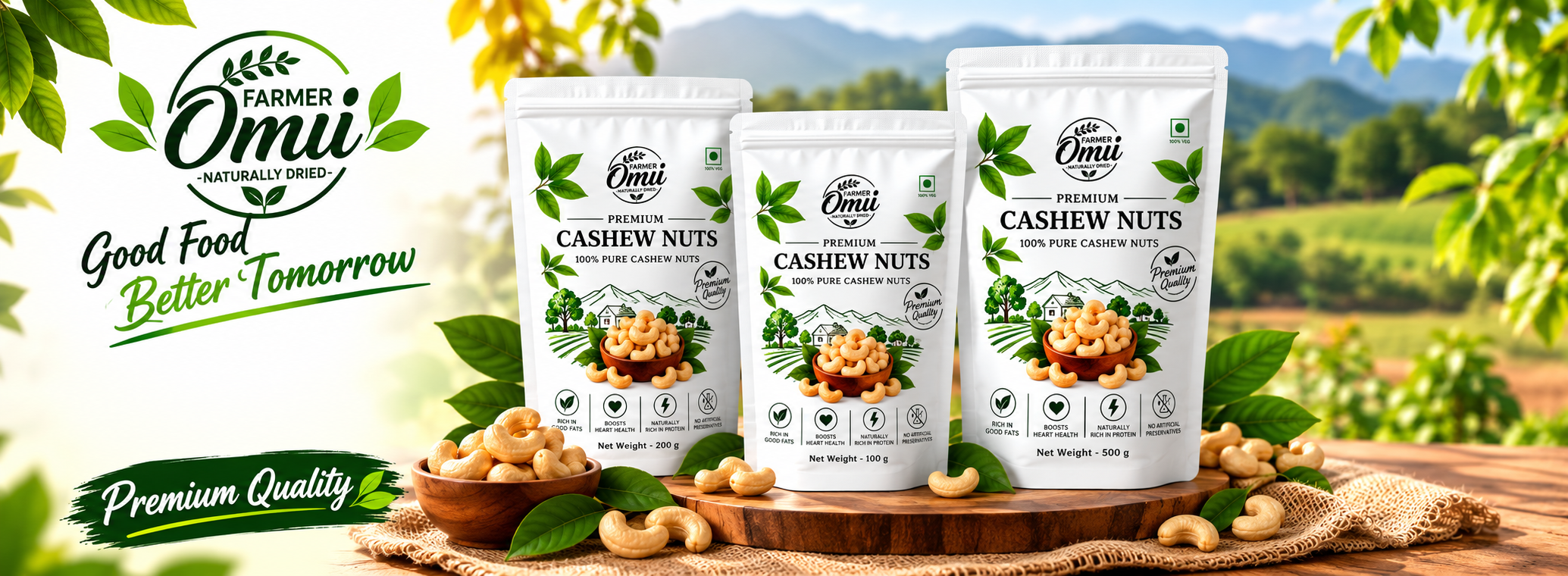 Farmer Omii Diwali cashew gift hamper and festive greeting