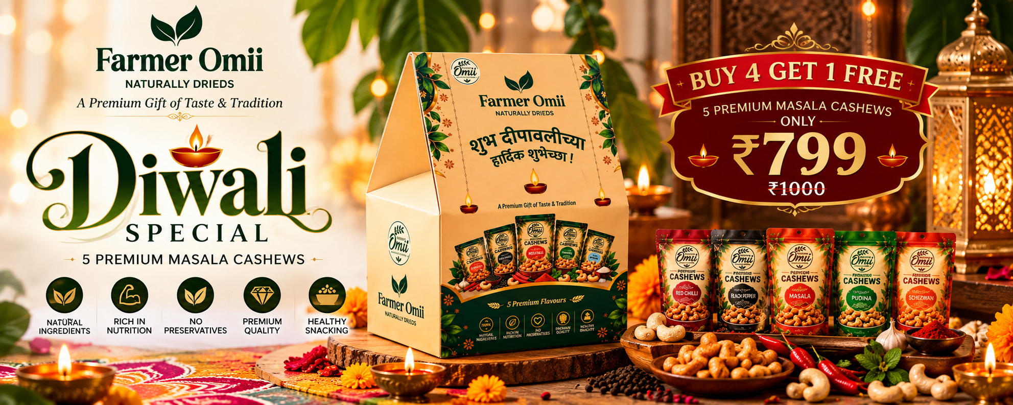 Farmer Omii premium cashew nuts 500 gram pack